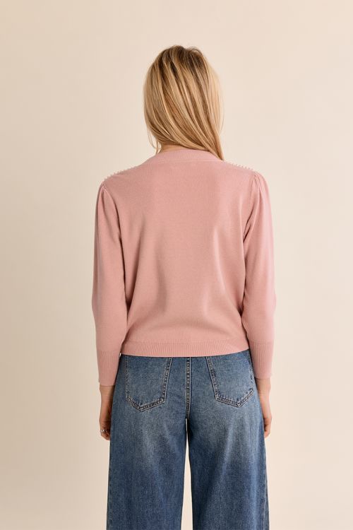 Straight sweater, beaded details