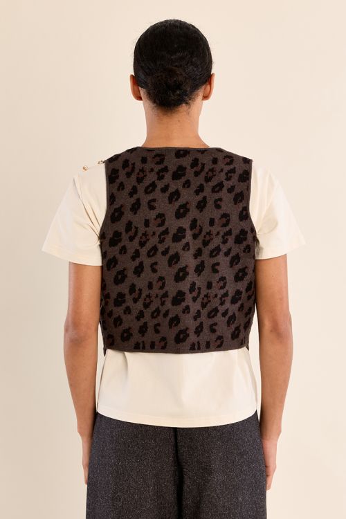 Knitted jacket, leopard