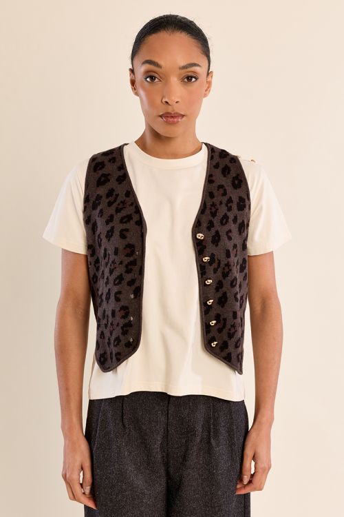 Knitted jacket, leopard