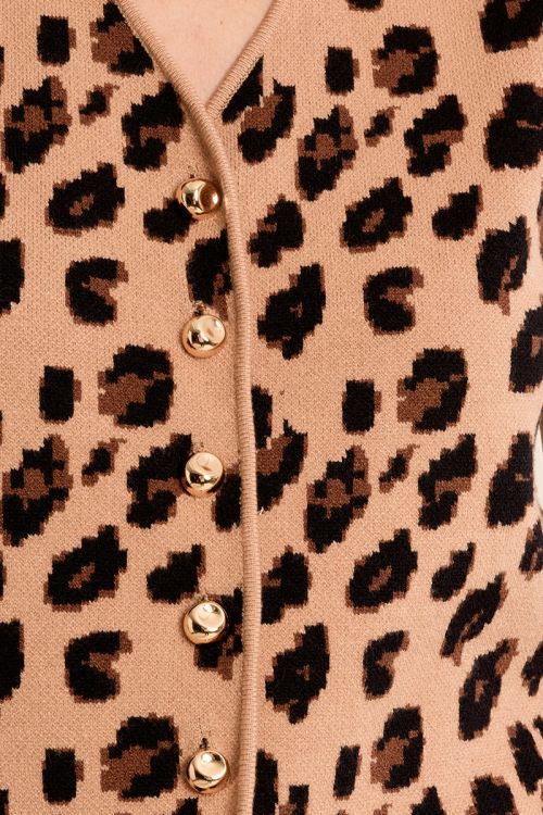 Knitted jacket, leopard