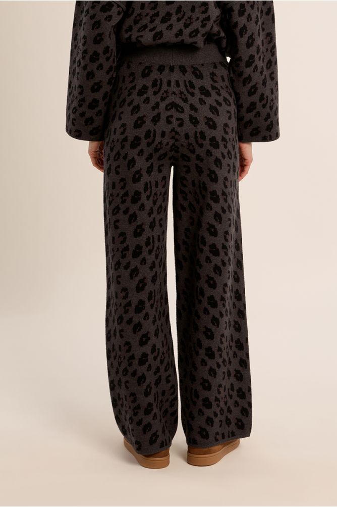 Pantalon en maille, léopard