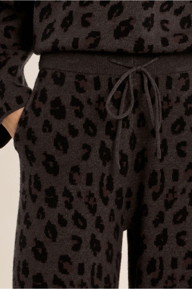 Pantalon en maille, léopard