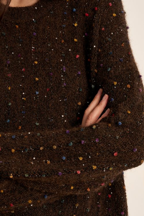 Pull en maille, à perles