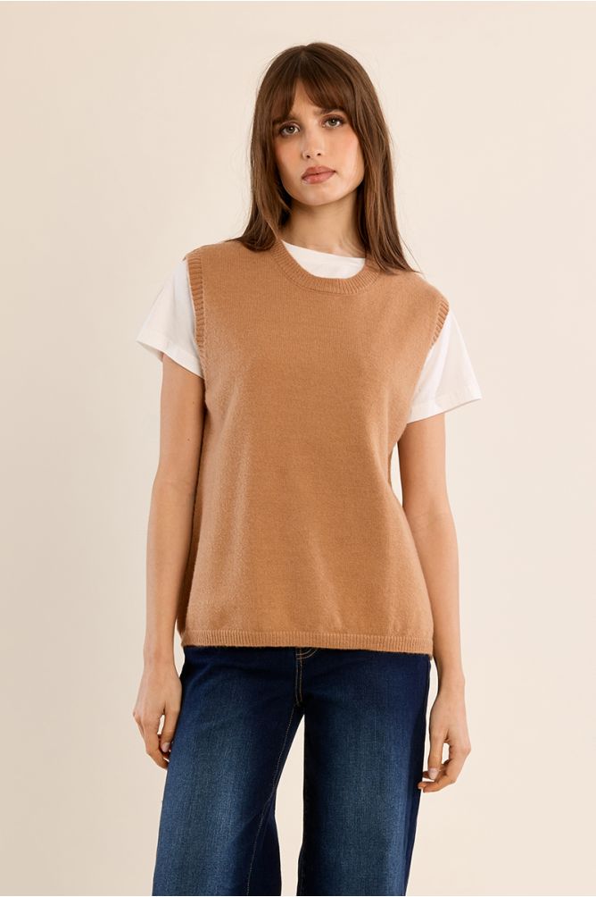 Pull sans manches, dos nu