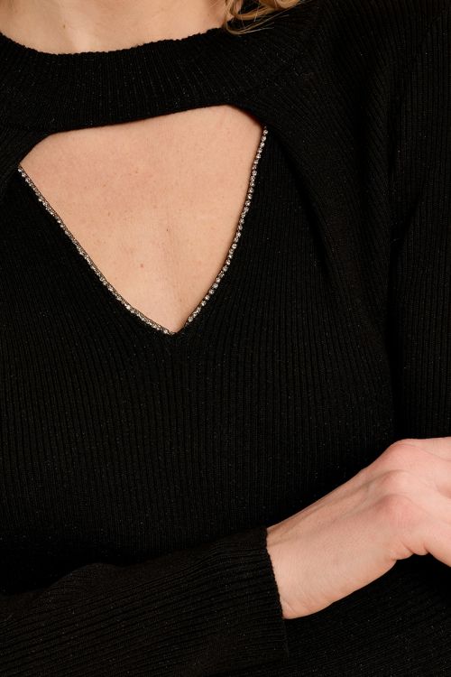 Pull en maille côtelée avec ouverture