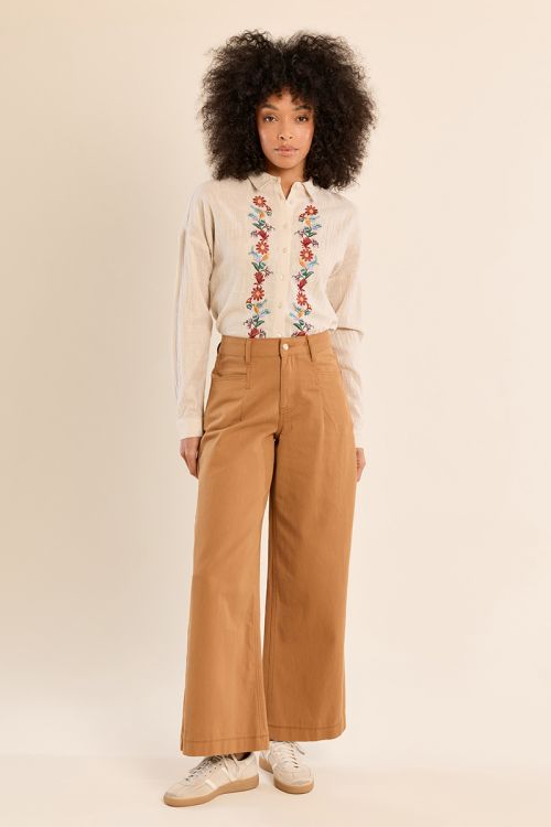 Pantalon large, en coton