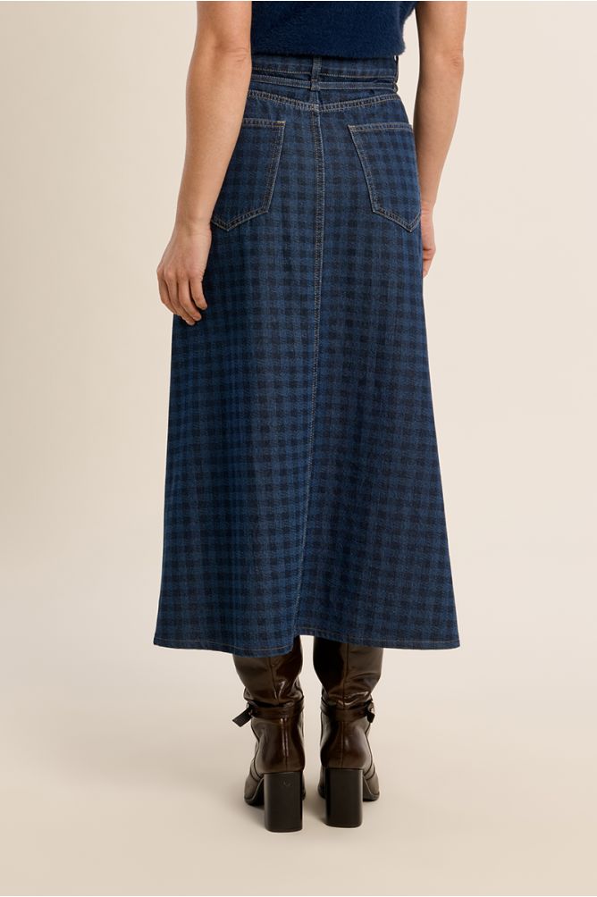 Jupe longue denim, en coton