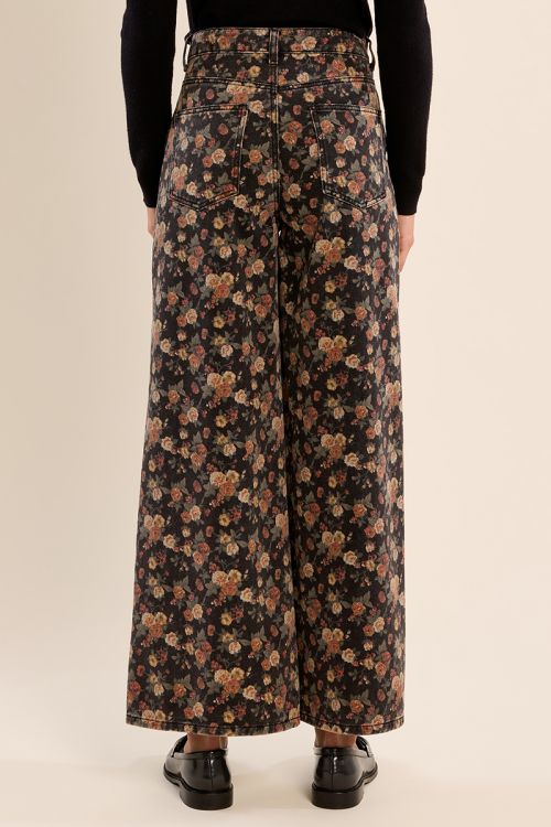 Denim à fleurs, en coton