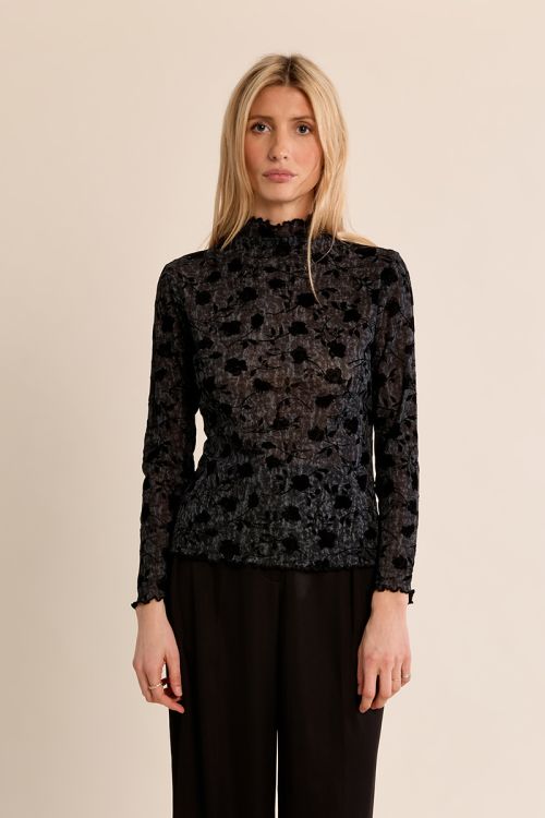 Semi-transparent top, floral