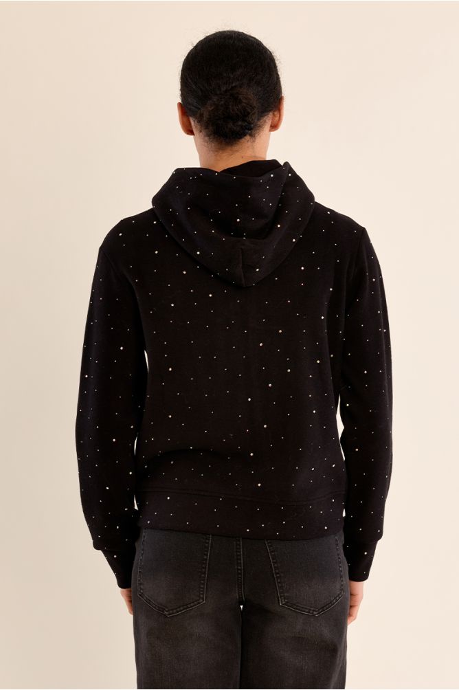 Veste zippée, parsemé de strass
