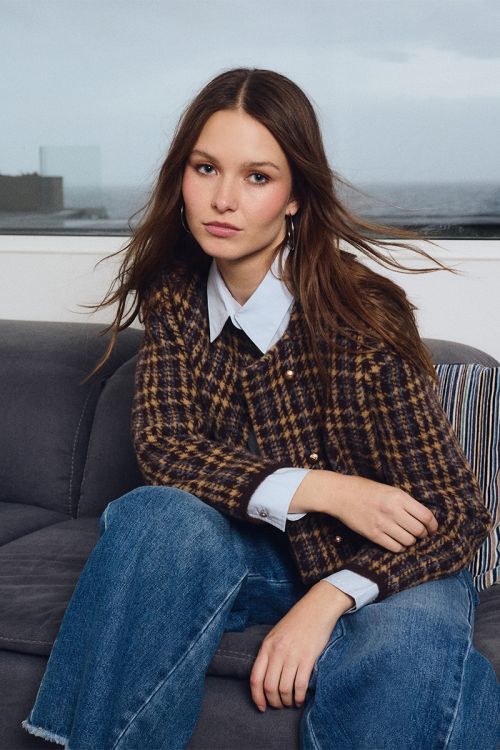Plaid officer jacket