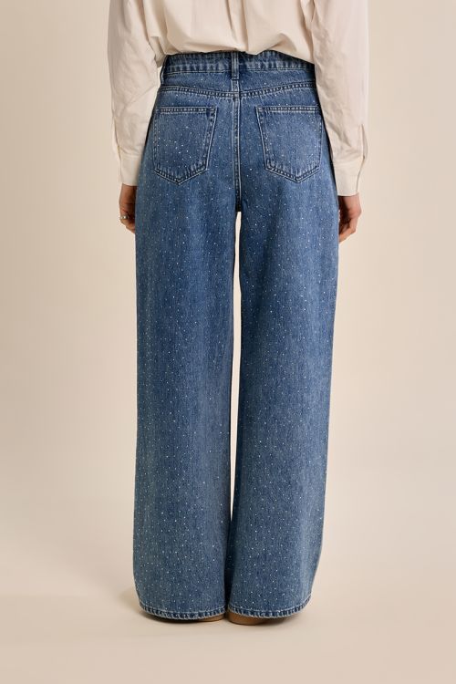 Pantalón vaquero detalle lunares