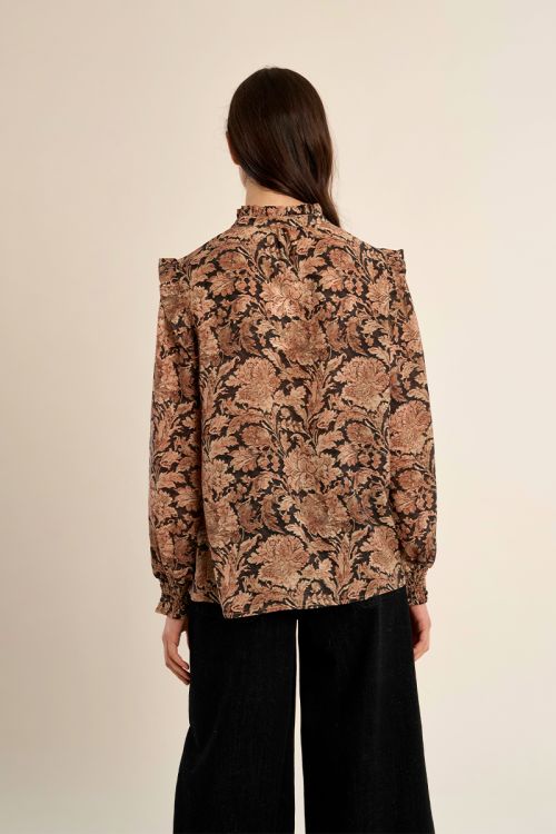 Blouse col Mao, imprimé fleuri