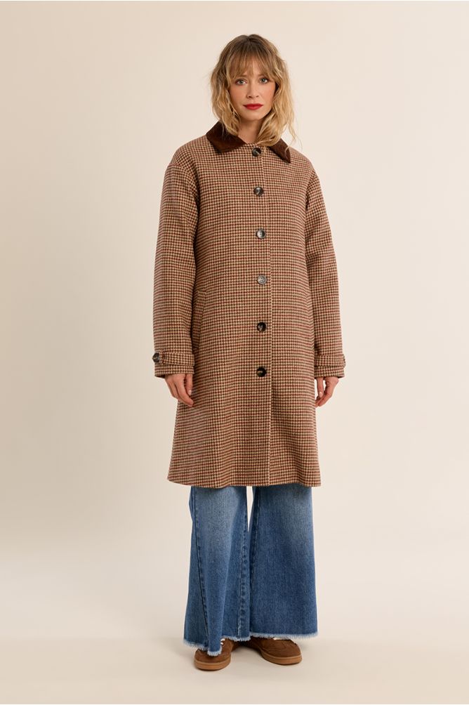 Trench-coat pied-de-poule