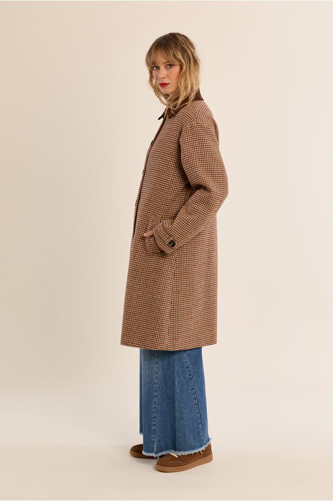 Houndstooth trench coat