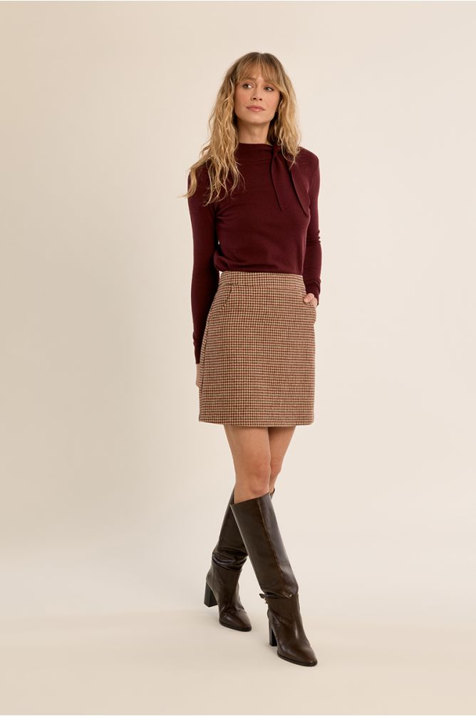 Houndstooth mini skirt