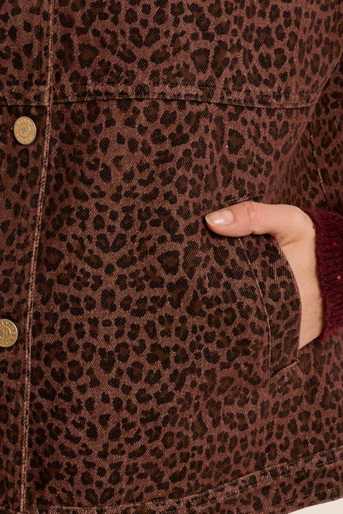 Chaleco con cuello solapa y estampado