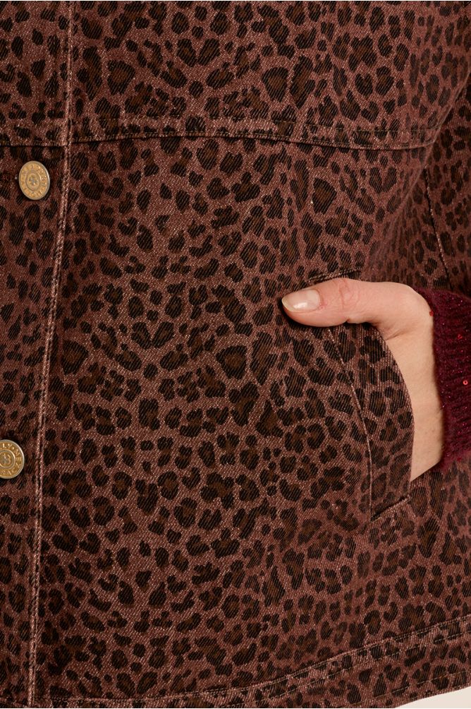 Chaleco con cuello solapa y estampado