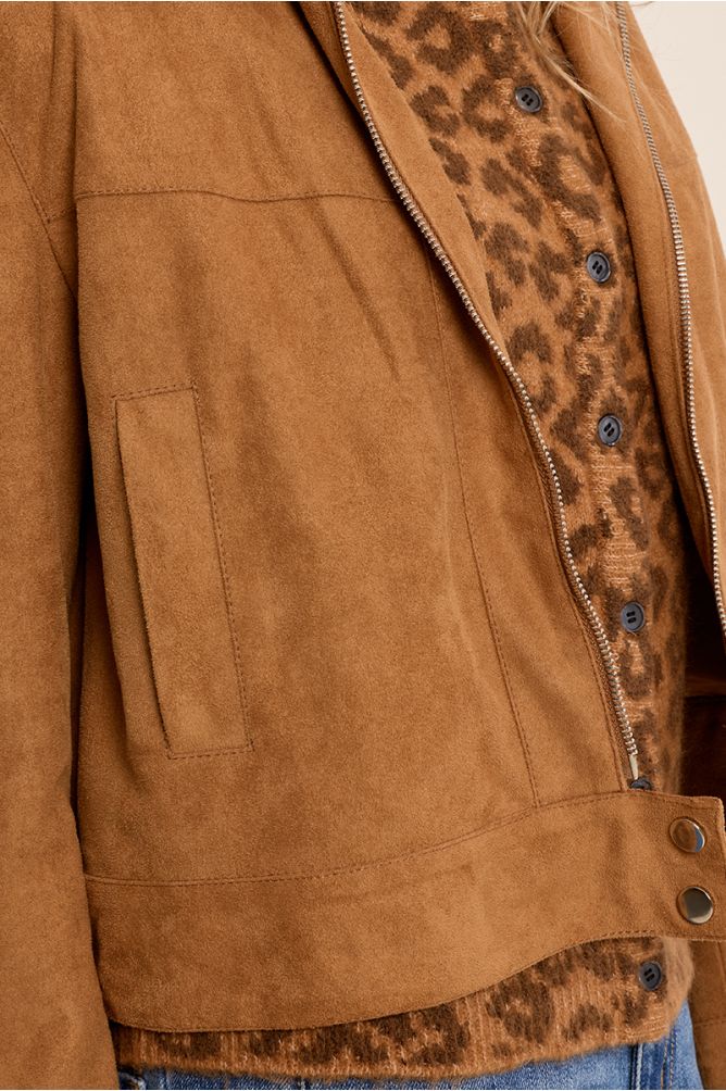 Chaqueta de manga larga efecto ante