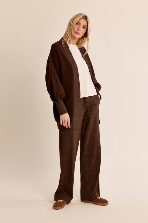 Long open knit vest