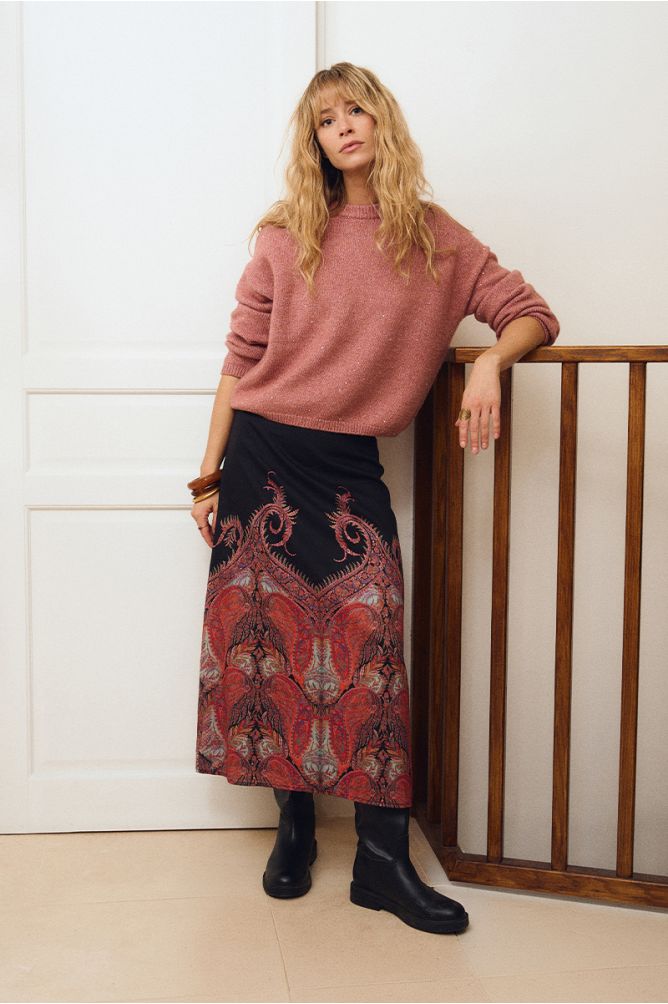 Falda larga con estampado