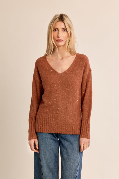Thin sweater, embellished with sequins
