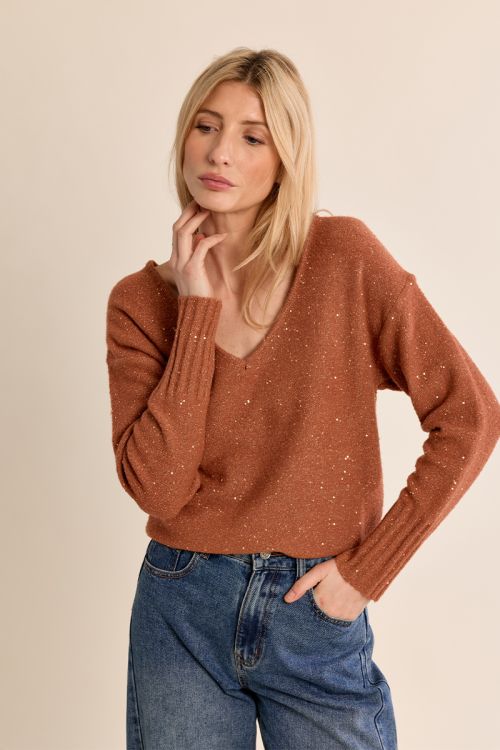 Thin sweater, embellished with sequins