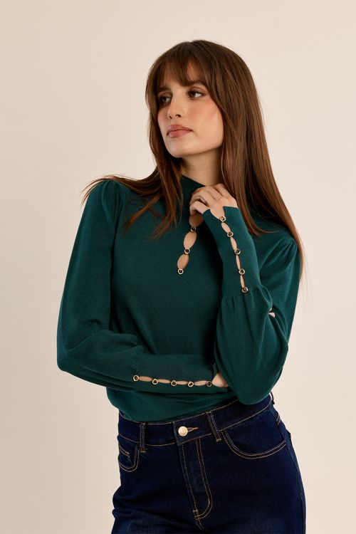Fancy neckline sweater