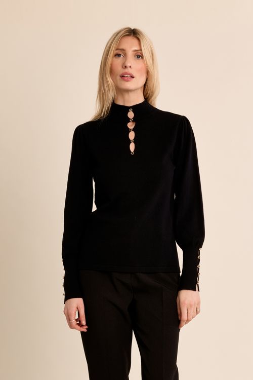 Pull décolleté fantaisie