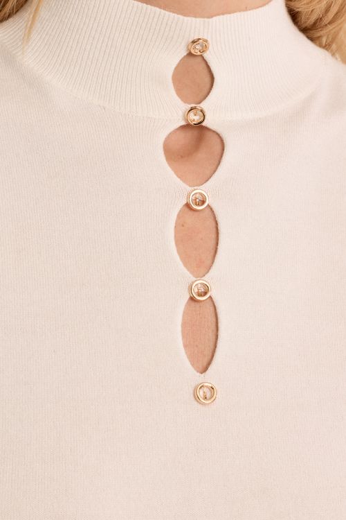 Pull décolleté fantaisie