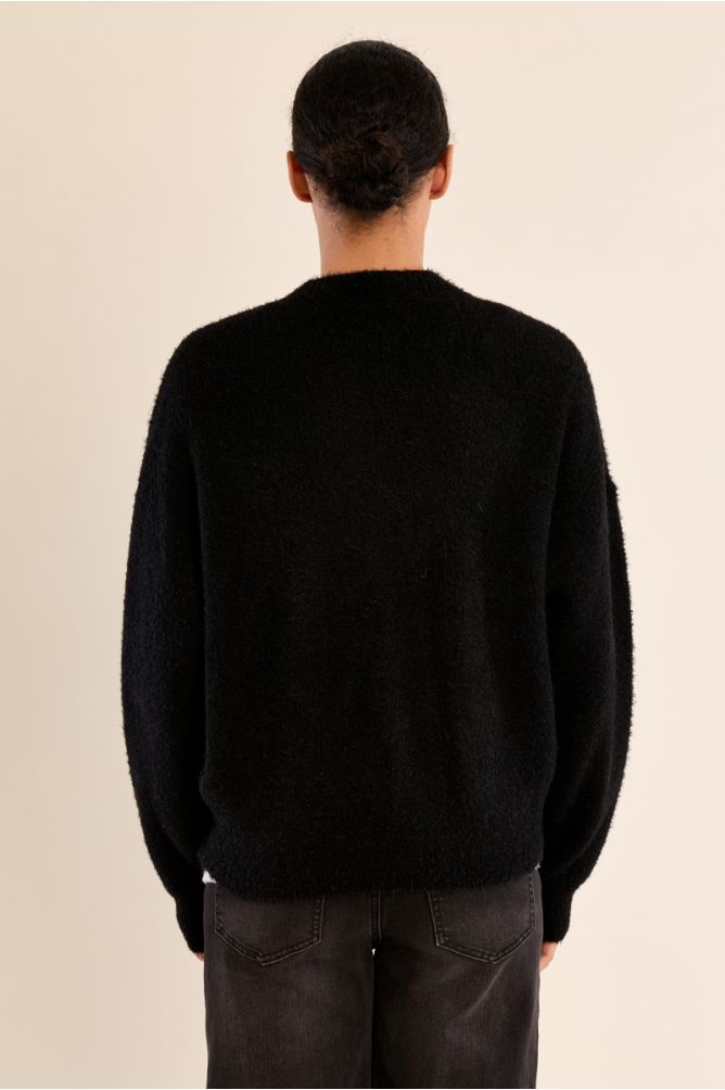 Cardigan col V, détail cœur