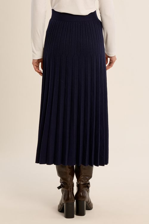 Jupe longue en maille, plissée