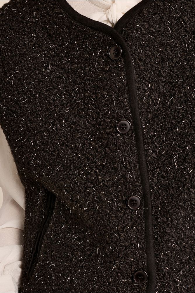 Textured, sleeveless jacket