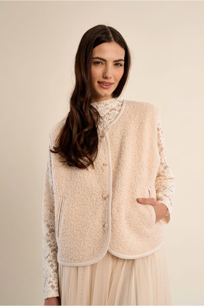 Chaleco de borreguito con estampado