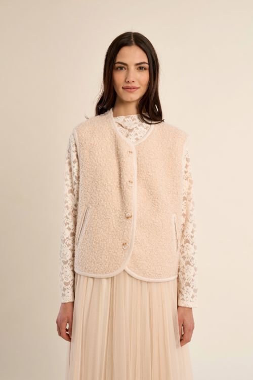 Chaleco de borreguito con estampado