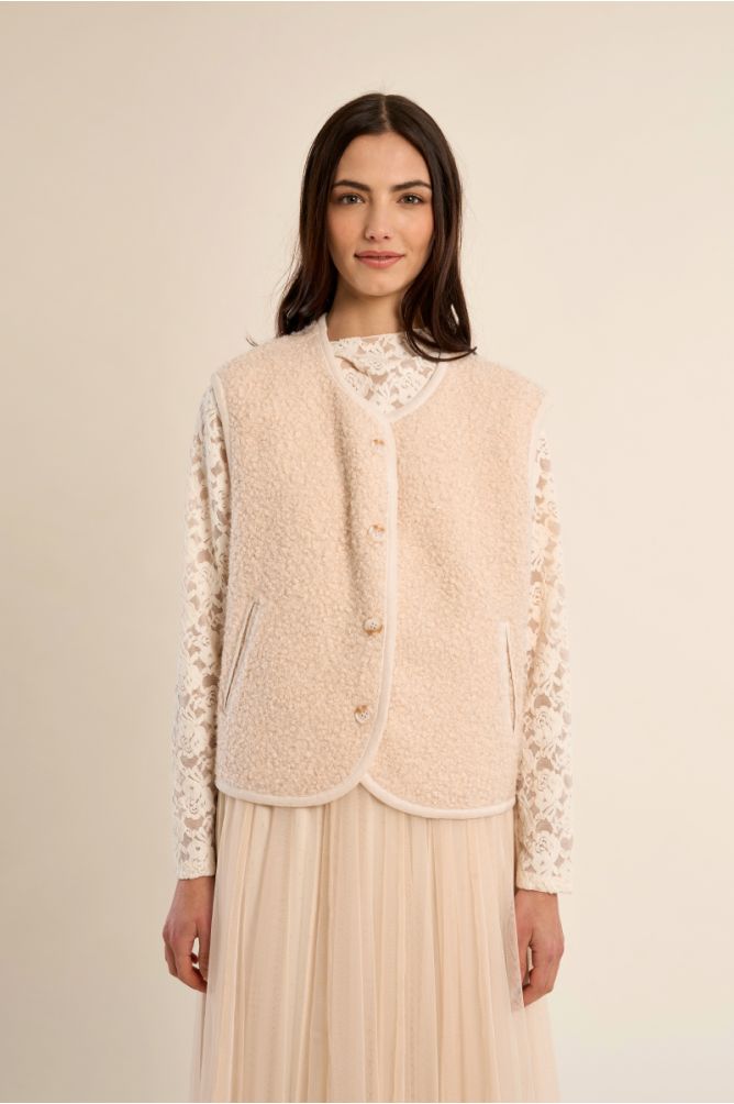 Chaleco de borreguito con estampado