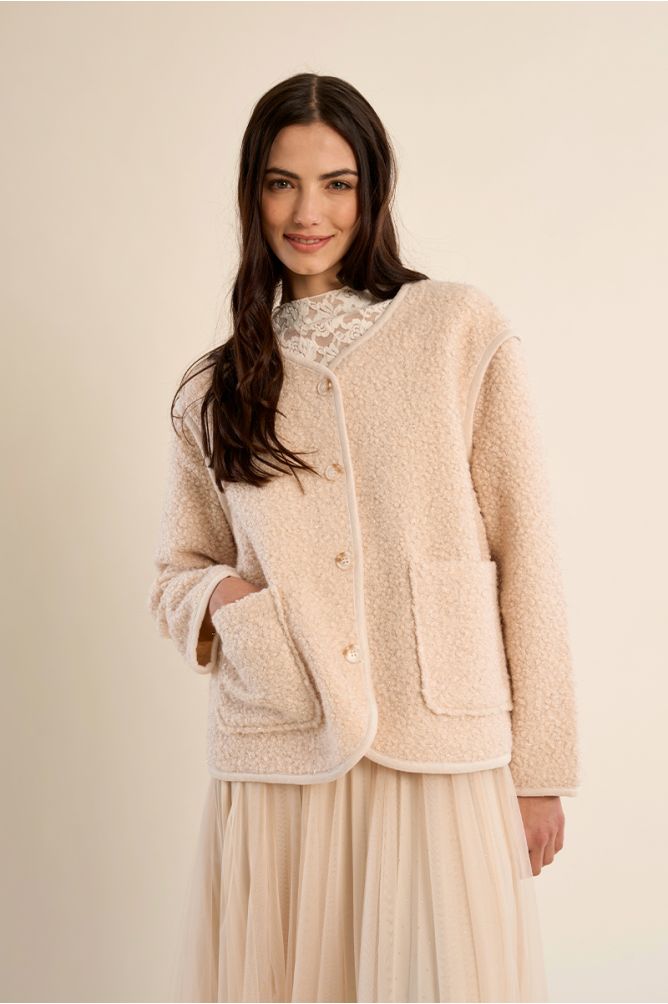 Veste texturée, à boutons