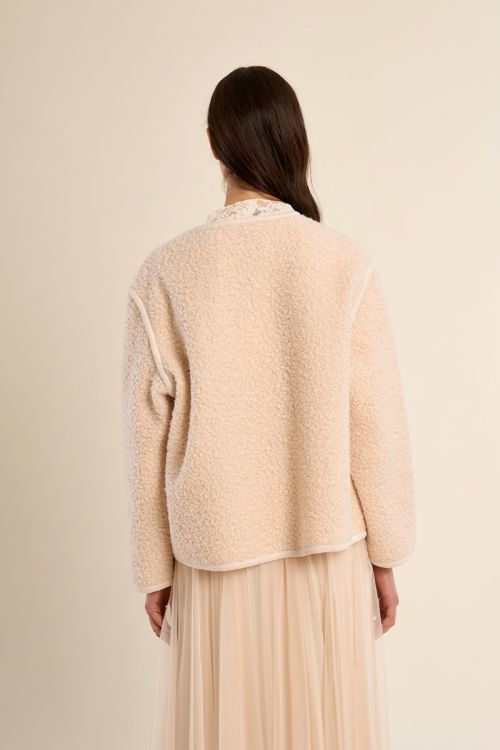 Veste texturée, à boutons