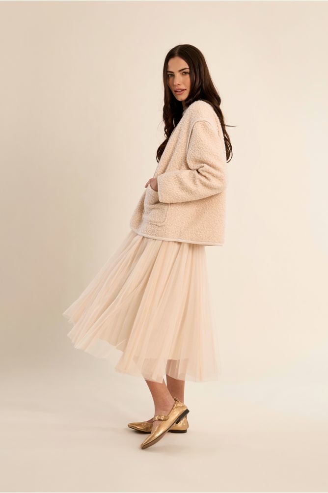 Textured jacket, with buttons