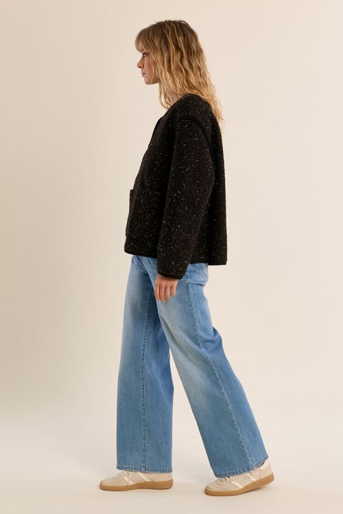 Textured jacket, with buttons