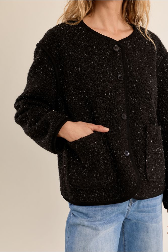 Veste texturée, à boutons