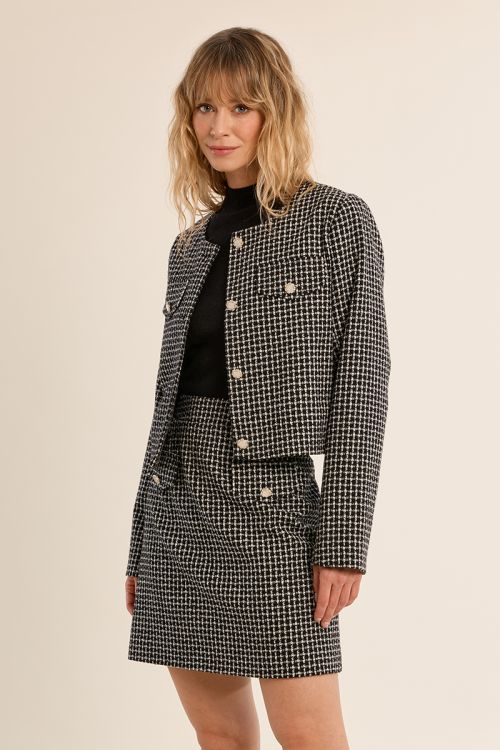 Jupe en tweed, taille haute