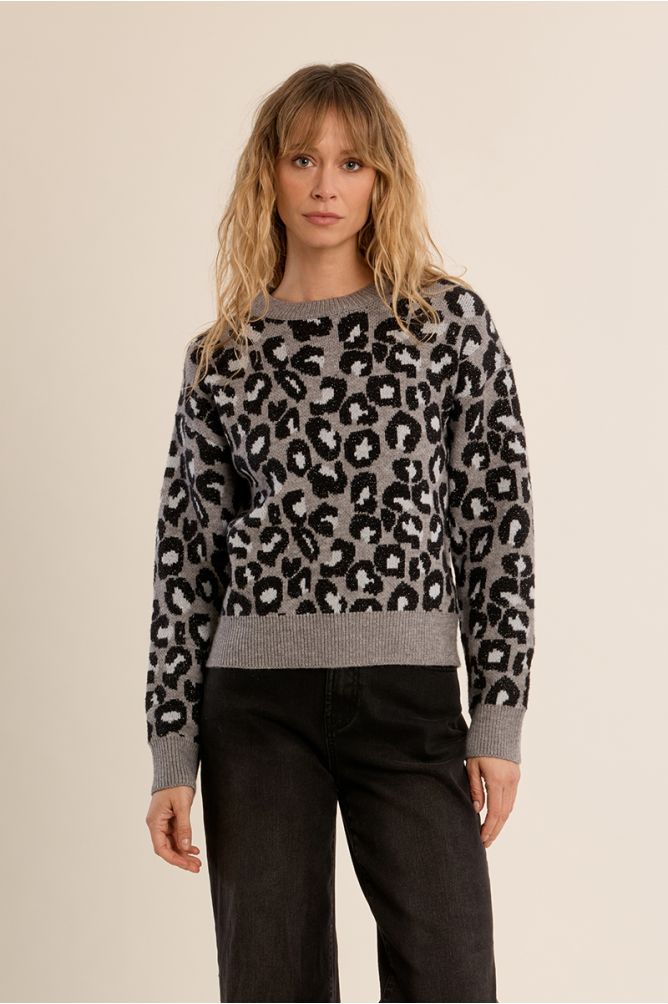 Pull léopard droit