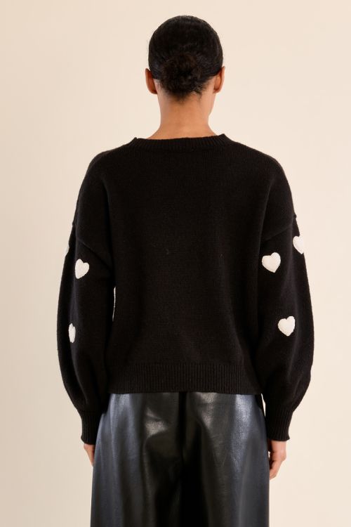 Embossed heart sweater