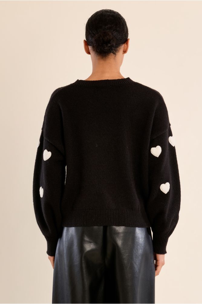 Embossed heart sweater