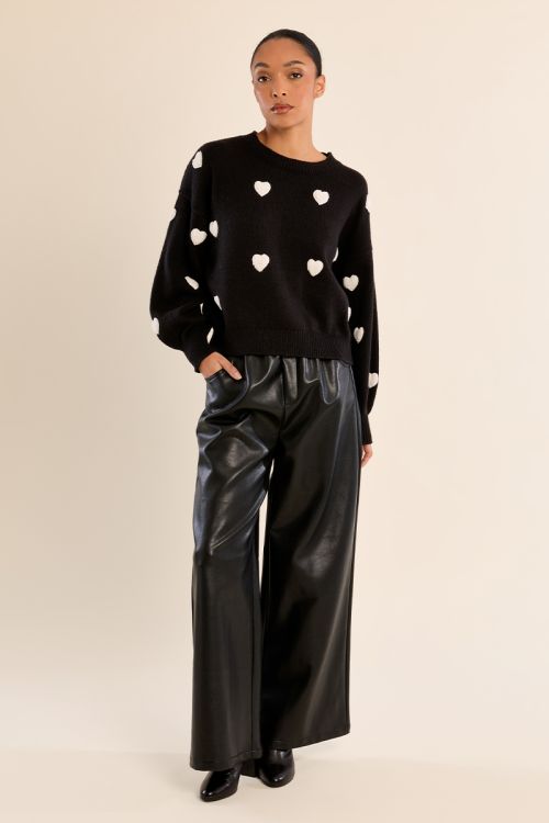 Embossed heart sweater
