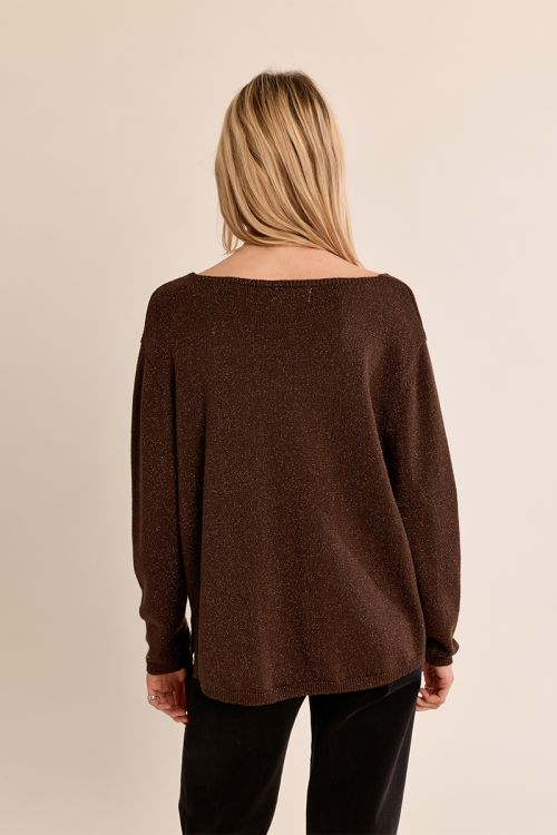 Thin sweater, V-neck