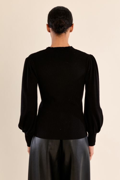 Maglione bimateriale con maniche a sbuffo - Molly Bracken