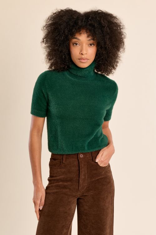 Pull duveteux, sans manches