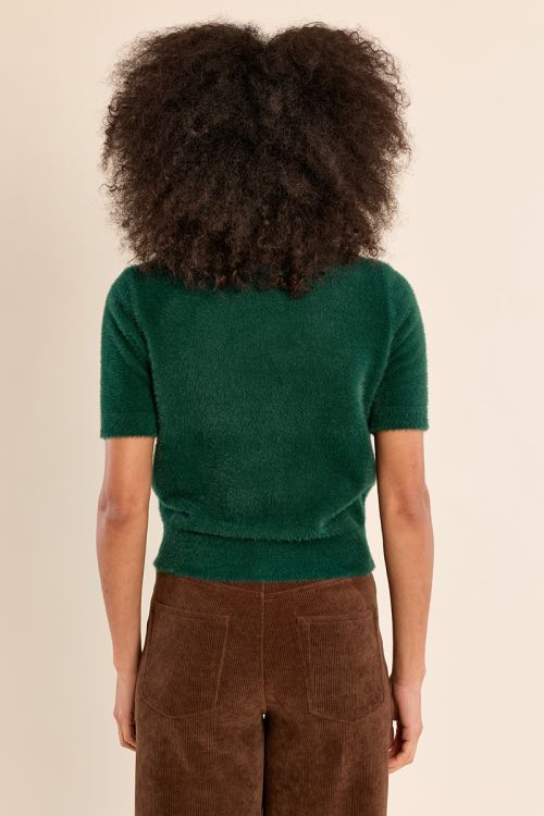 Pull duveteux, sans manches